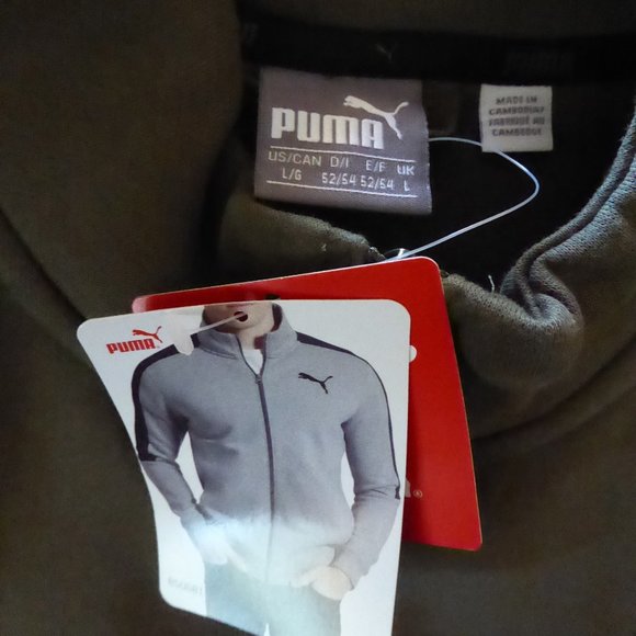 PUMA BRAND MENS OLIVE LONG SLEEVE TRACK JACKET WITH FULL ZIPPER (L) NEW WITH TAG - Picture 11 of 14